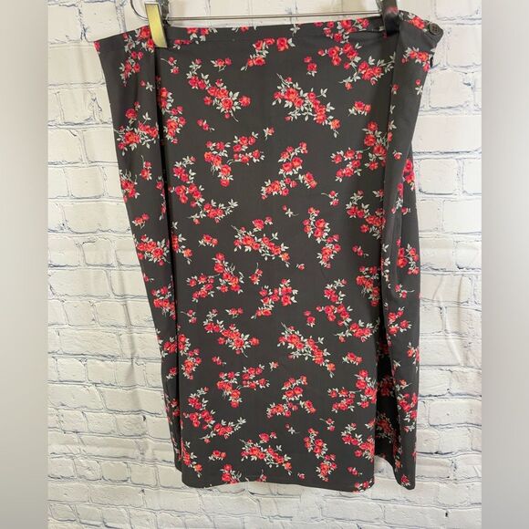 The Limited Gray Ditzy Floral Cottagecore Boho Midi Vintage Stretch Skirt 12 - Picture 1 of 8